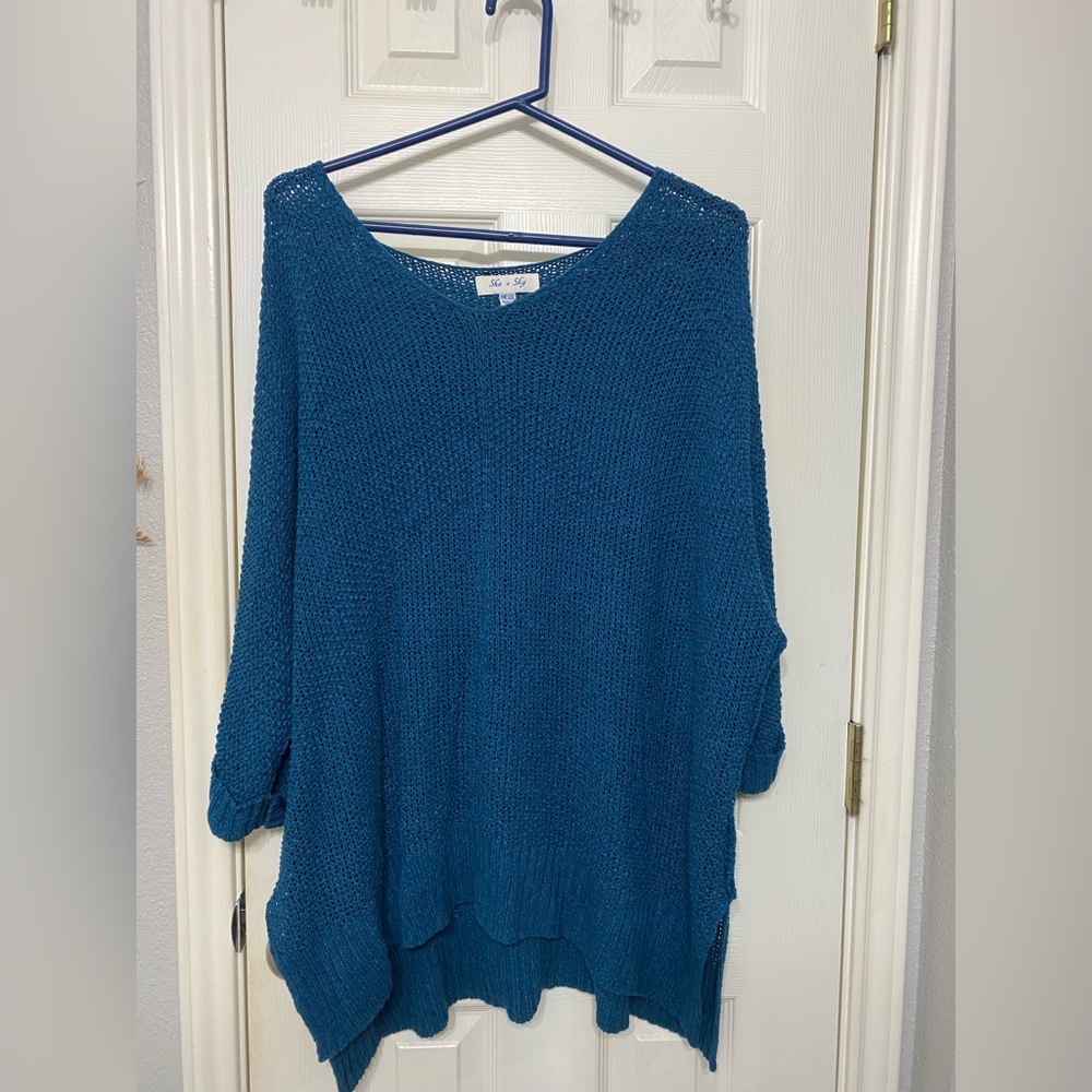 Oversized teal sweater